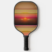 Retro 70s Sunset Lines Abstract Pickleball Paddle (Vorderseite)