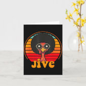 Retro 70s Turkey Jive Afro Thanksgiving Family Men Karte (Gelbe Blume)