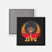 Retro 70s Turkey Jive Afro Thanksgiving Family Men Magnet (Vorderseite/Rückseite)