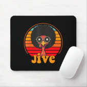 Retro 70s Turkey Jive Afro Thanksgiving Family Men Mousepad (Mit Mouse)