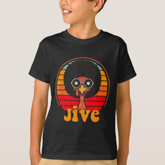 Retro 70s Turkey Jive Afro Thanksgiving Family Men T-Shirt (Vorderseite)