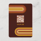 Retro 70's Typografy Rainbow Arch Wedding Details Begleitkarte (Rückseite)