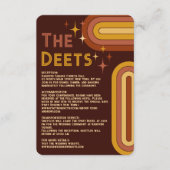 Retro 70's Typografy Rainbow Arch Wedding Details Begleitkarte (Vorderseite)