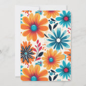 Retro 70's Vibe Blume Power Dankeskarte (Rückseite)