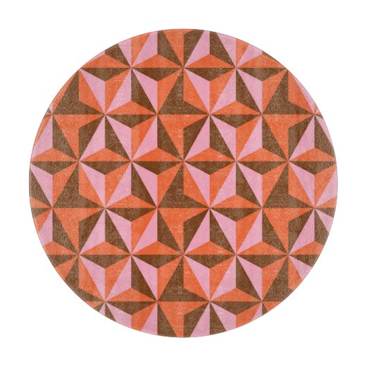 Retro 70's: Vintages Muster Hintergrund Schneidebrett (Vorderseite)