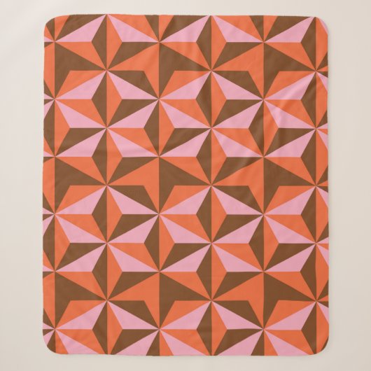 Retro 70's: Vintages Muster Hintergrund Sherpadecke (Vorderseite)