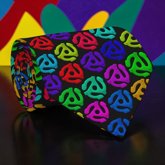 Retro 70s Vinyl Record 45 Custom Necktie Tie Krawatte