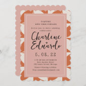 Retro 70s Wedding Handlettering  Invitation Einladung (Vorne/Hinten)