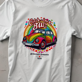 Retro 70's Wedding Rainbow Liebe Bug Brautparty T-Shirt