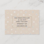 Retro 70's White Daisy Blume Boho Cream Design Visitenkarte (Rückseite)