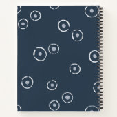 Retro 70s Wildflower & Polka Dot Personalized Navy Notizblock (Rückseite)