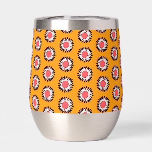 Retro 70s Yellow Pink Daisy Floral Pattern (Rückseite)