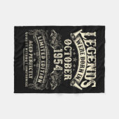 Retro 71st Birthday For Men 71 Year Old October 19 Fleecedecke (Vorderseite (Horizontal))