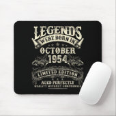 Retro 71st Birthday For Men 71 Year Old October 19 Mousepad (Mit Mouse)