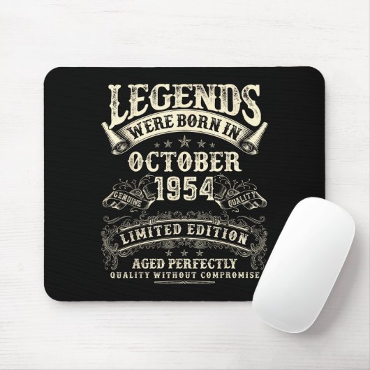 Retro 71st Birthday For Men 71 Year Old October 19 Mousepad (Mit Mouse)