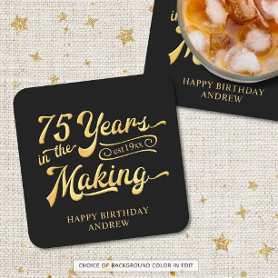 Retro 75. Geburtstag 75 Jahre in der kundenspezifi Rechteckiger Pappuntersetzer