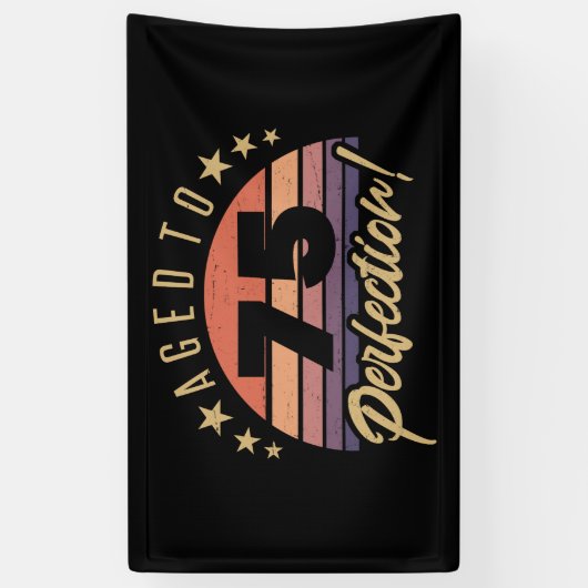 Retro 75. Geburtstag Spaß Banner (Vertikal)