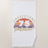 Retro 75. Geburtstag Spaß Strandtuch (Vorderseite)