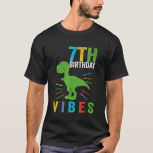 Retro 7. Geburtstag Vibes Trex Lehrer Student Educ T-Shirt