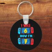 Retro 7th Birthday Boy I Was 6 Now I'm 7 Year Old Schlüsselanhänger (Vorderseite)