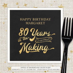 Retro 80. Geburtstag 80 Jahre in der Herstellung m Serviette
