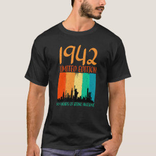 Retro 80. Geburtstag T Shirts 1942 80 Jahre Bein