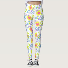 Retro 80 Herzdruckdrucker Leggings
