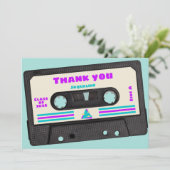 Retro 80 Lila Mix-Tape 2025 Abschluss Dankeskarte (Stehend Vorderseite)