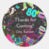 Retro 80, Retro, danke Runder Aufkleber (Vorderseite)