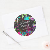 Retro 80, Retro, danke Runder Aufkleber (Umschlag)