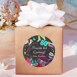 Retro 80, Retro, danke Runder Aufkleber