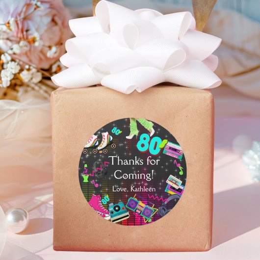 Retro 80, Retro, danke Runder Aufkleber