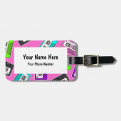 Retro 80"s Mixtape Print - Pink Gepäckanhänger (Vorderseite horizontal)