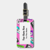 Retro 80"s Mixtape Print - Pink Gepäckanhänger (Vorderseite vertikal)