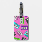 Retro 80"s Mixtape Print - Pink Gepäckanhänger (Rückseite vertikal)