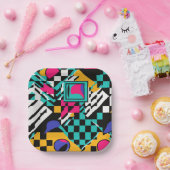 Retro 80er 90er Abstrakt Party Teller (Party)