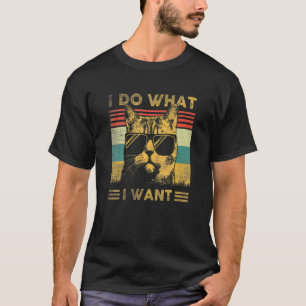 Retro 80er 90er Cat I Do What I Woll Cat T-Shirt
