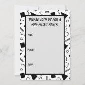 Retro 80er / 90er Jahre Stil geometrische Formen E Einladung (Rückseite)