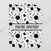 Retro 80er / 90er Jahre Stil geometrische Formen E Einladung (Vorne/Hinten)