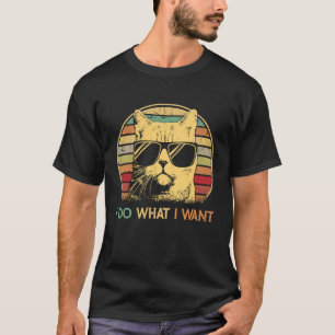 Retro 80er 90er Katze Jungen Männer Ich mache was T-Shirt