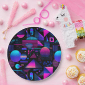 Retro 80er 90er Memphis Geometrie Pappteller (Party)