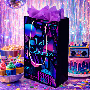 Retro 80er 90er Neon Memphis Geometrisch Mittlere Geschenktüte