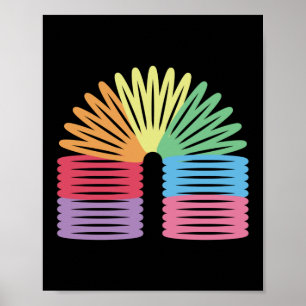 Retro 80er 90er Neon Regenbogen Frühling Poster