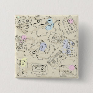 Retro 80er 90er Nostalgischer Kassetten-Mix-Tape-M Button