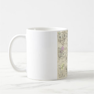 Retro 80er 90er Nostalgischer Kassetten-Mix-Tape-M Kaffeetasse