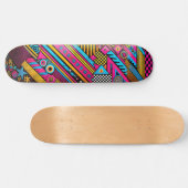 Retro 80er & 90er Skateboard Deck - Fett Farben (Horizontal)