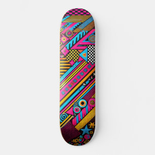 Retro 80er & 90er Skateboard Deck - Fett Farben