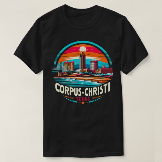 Retro 80er 90s Corpus Christi Texas Reiseferien T-Shirt (Design vorne)