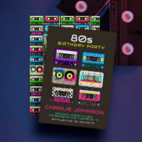 Retro 80er 90s Funky Neon Cassette Tape Geburtstag
