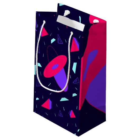 Retro 80er/90s-Geschenktasche Kleine Geschenktüte (Rückseite Schrägansicht)